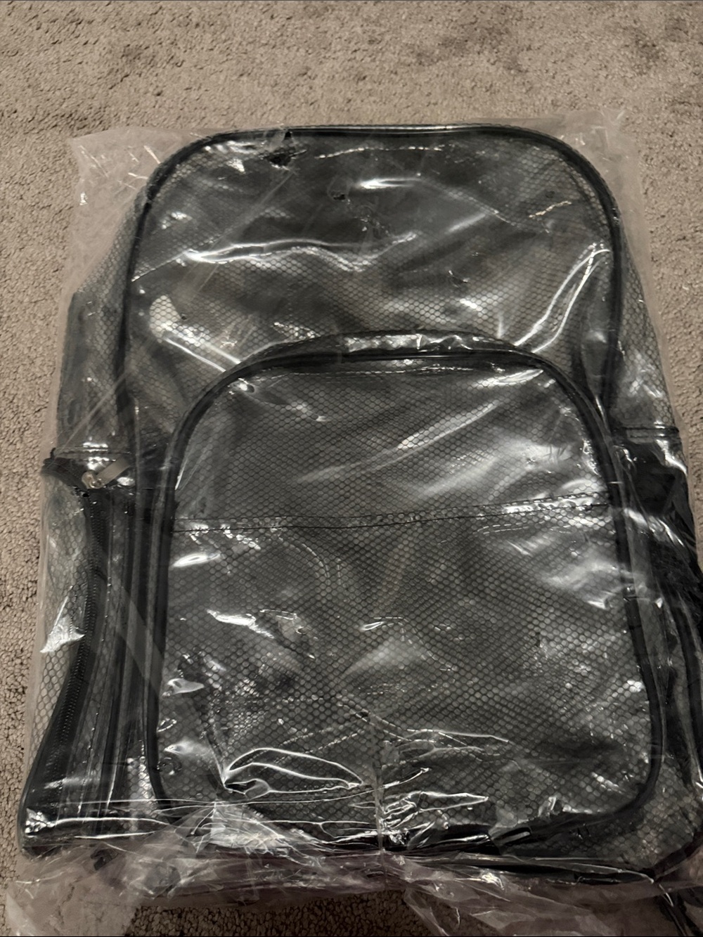 Brand New Black Mesh Backpack - Lightweight Everyday Bag